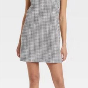 Women’s  Tank Mini Shift Dress Black Gingham S